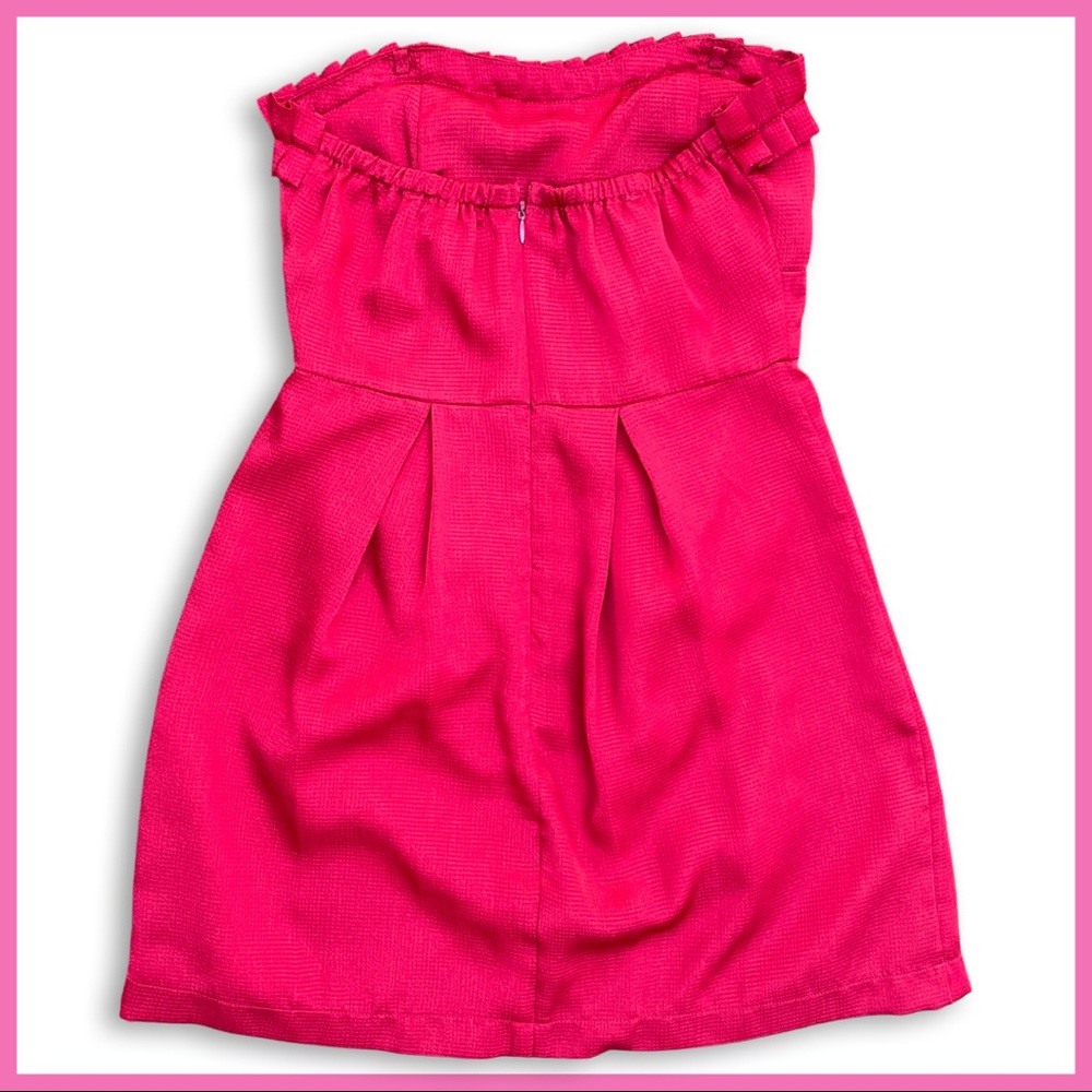 Red Strapless Dress with Padded Bust - Picture 2 of 6